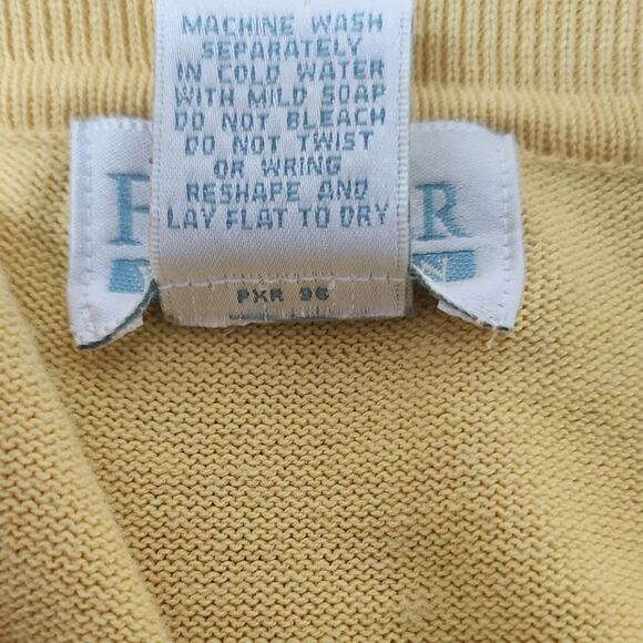 Van Heusen "For Her" VTG Mustard Yellow Short Sleeve Knit Collard Blouse W SZ M - Picture 4 of 7